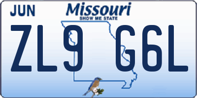 MO license plate ZL9G6L