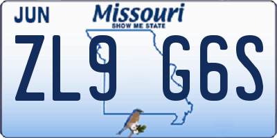 MO license plate ZL9G6S