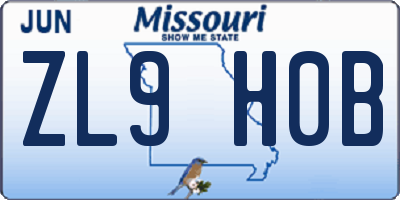 MO license plate ZL9H0B