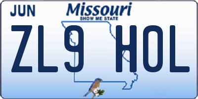 MO license plate ZL9H0L