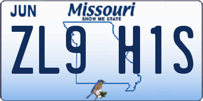 MO license plate ZL9H1S
