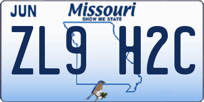 MO license plate ZL9H2C