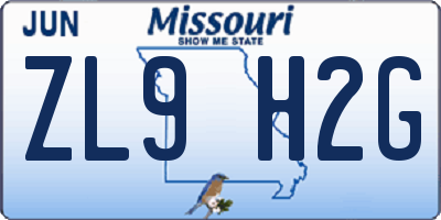 MO license plate ZL9H2G