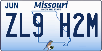 MO license plate ZL9H2M