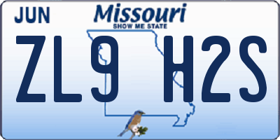 MO license plate ZL9H2S