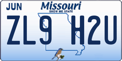 MO license plate ZL9H2U