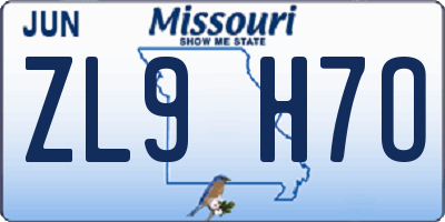 MO license plate ZL9H7O