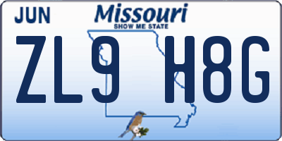 MO license plate ZL9H8G