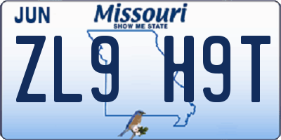 MO license plate ZL9H9T
