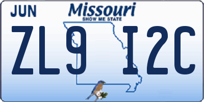 MO license plate ZL9I2C