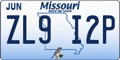 MO license plate ZL9I2P