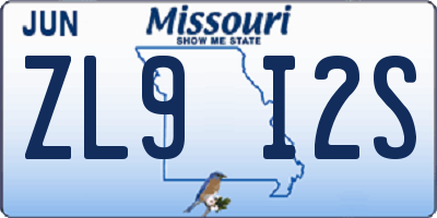 MO license plate ZL9I2S