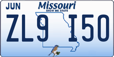 MO license plate ZL9I5O
