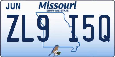 MO license plate ZL9I5Q