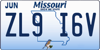 MO license plate ZL9I6V