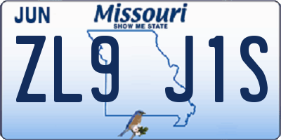 MO license plate ZL9J1S