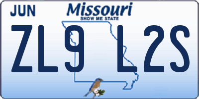 MO license plate ZL9L2S