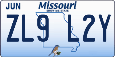 MO license plate ZL9L2Y