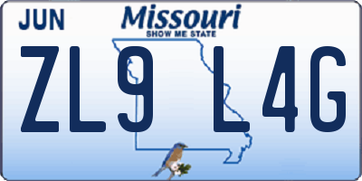 MO license plate ZL9L4G