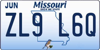 MO license plate ZL9L6Q