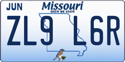 MO license plate ZL9L6R