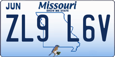 MO license plate ZL9L6V
