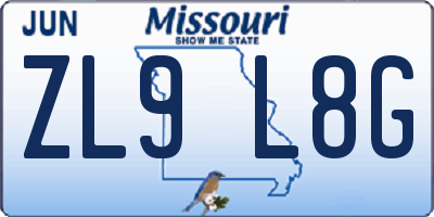 MO license plate ZL9L8G