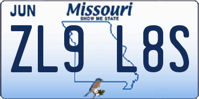 MO license plate ZL9L8S