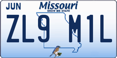 MO license plate ZL9M1L