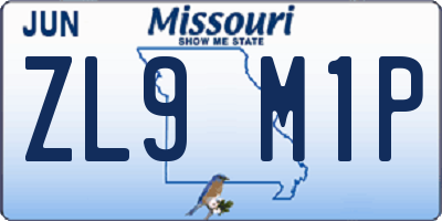 MO license plate ZL9M1P