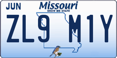 MO license plate ZL9M1Y