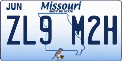 MO license plate ZL9M2H