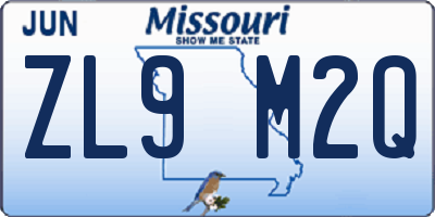 MO license plate ZL9M2Q