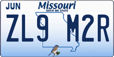 MO license plate ZL9M2R
