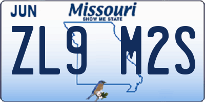 MO license plate ZL9M2S