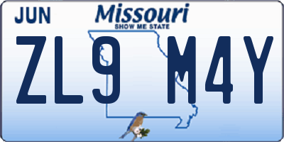 MO license plate ZL9M4Y
