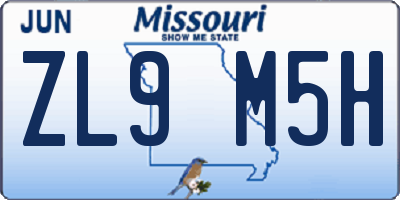MO license plate ZL9M5H