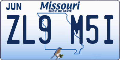 MO license plate ZL9M5I