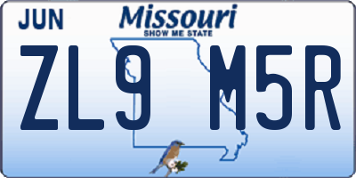 MO license plate ZL9M5R