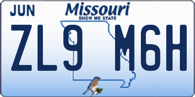 MO license plate ZL9M6H