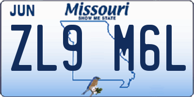 MO license plate ZL9M6L