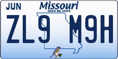 MO license plate ZL9M9H