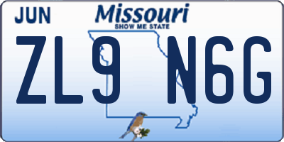 MO license plate ZL9N6G