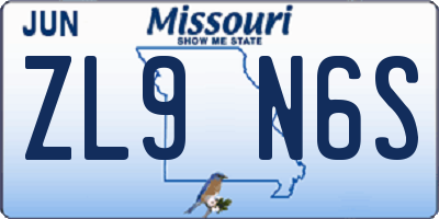MO license plate ZL9N6S