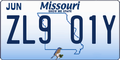 MO license plate ZL9O1Y