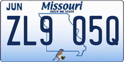 MO license plate ZL9O5Q