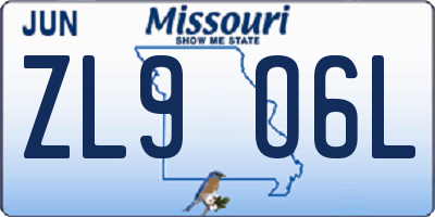 MO license plate ZL9O6L