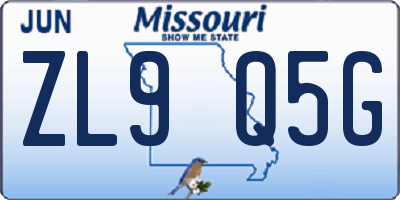 MO license plate ZL9Q5G