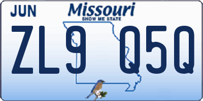 MO license plate ZL9Q5Q
