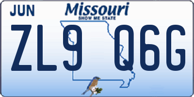 MO license plate ZL9Q6G